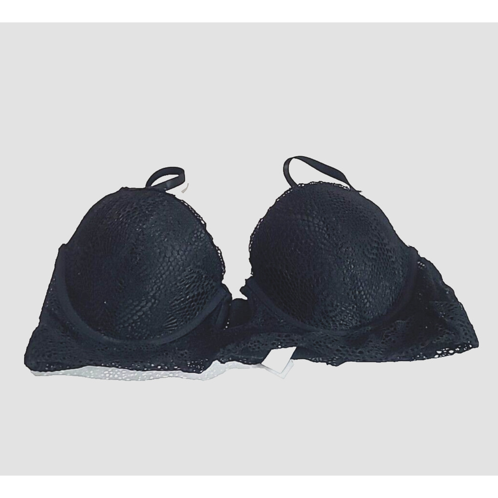 Adrienne Vittadini Black Lace Underwire Padded Bra Womans Size 36C